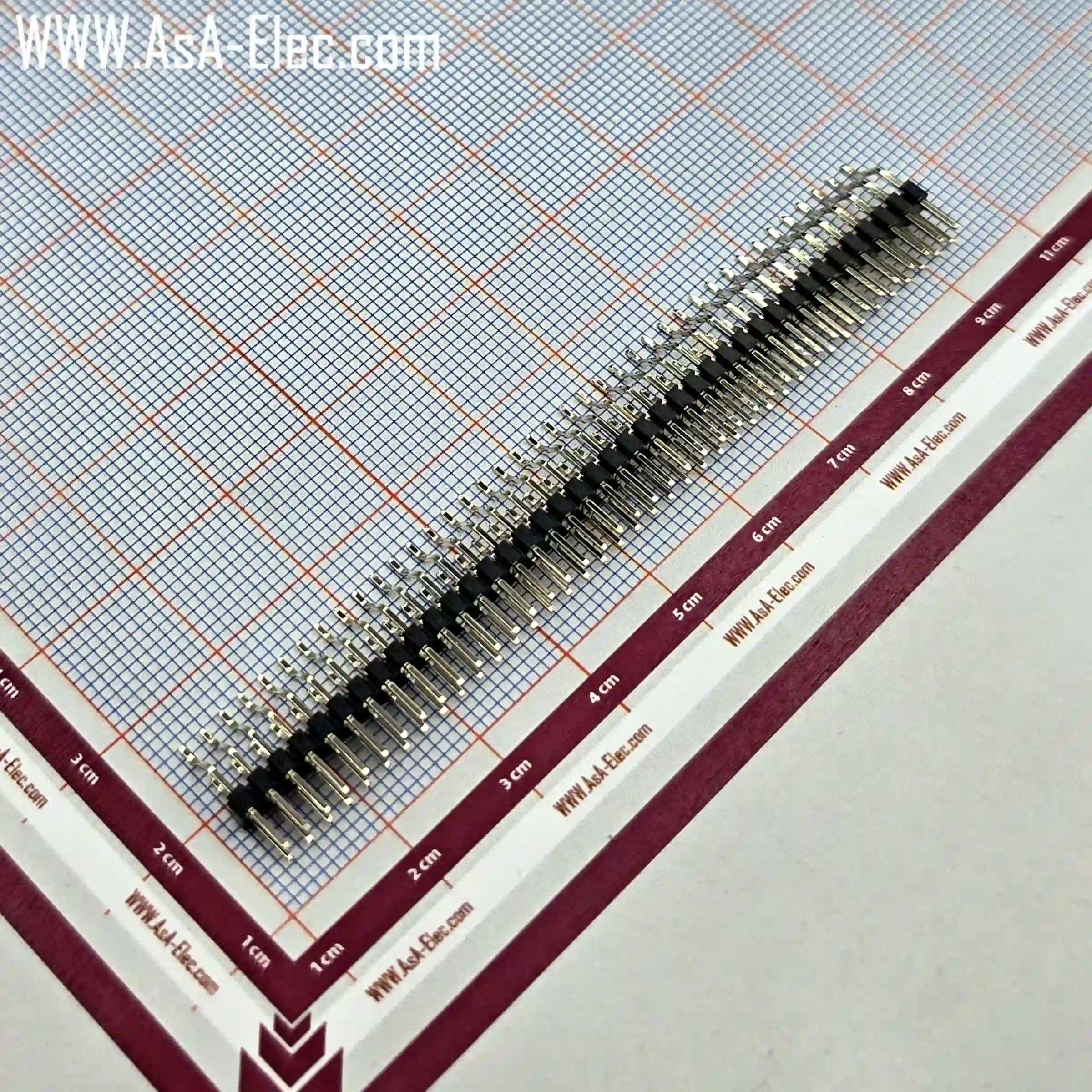 پین هدر 40*2 نری اتصال سطحی رایت انگل 2.00 میلیمتر SMD-RA
